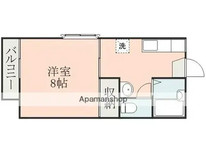 コーポ川原(1K/2階)の間取り写真