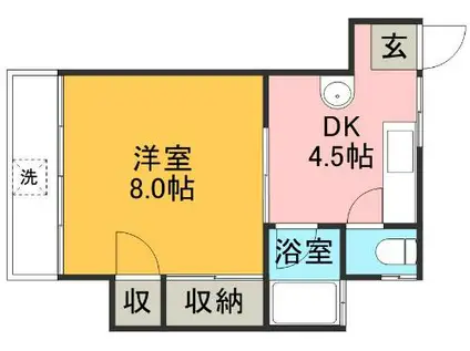 宮本コーポ(1DK/2階)の間取り写真