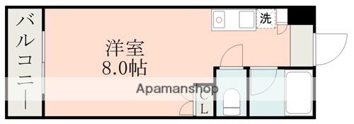 ハウベスト1番館上熊本(ワンルーム/8階)の間取り写真