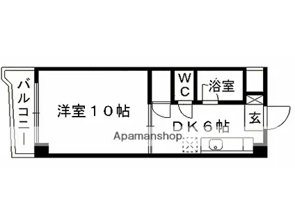 メゾンドアレイ新町(1DK/3階)の間取り写真