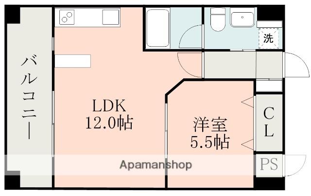 レジディア熊本辛島(1LDK/14階)の間取り写真