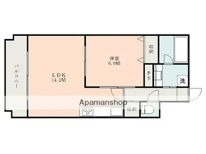 キャッスルマンション豊岡(1LDK/2階)の間取り写真