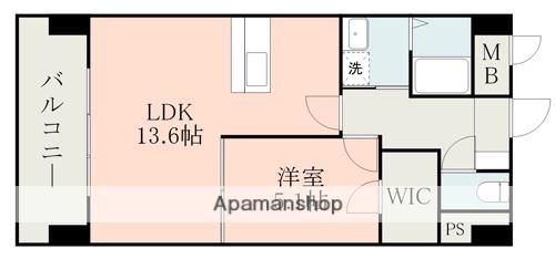 サムティ熊本近見Ⅰ(1LDK/4階)の間取り写真