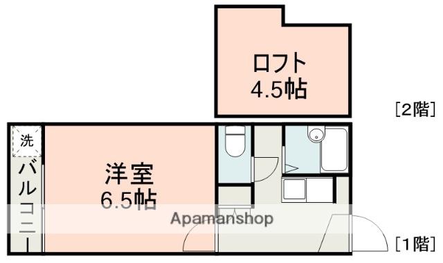 ウイングス1番館(1K/2階)の間取り写真