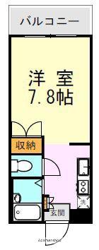 ノブハウスⅡ(ワンルーム/2階)の間取り写真