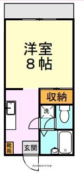 WING黒髪(1K/1階)の間取り写真