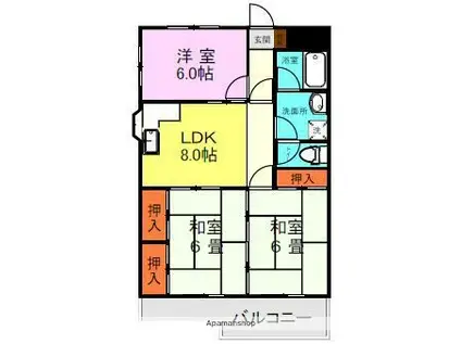 DREAMMANSION出水(3DK/3階)の間取り写真