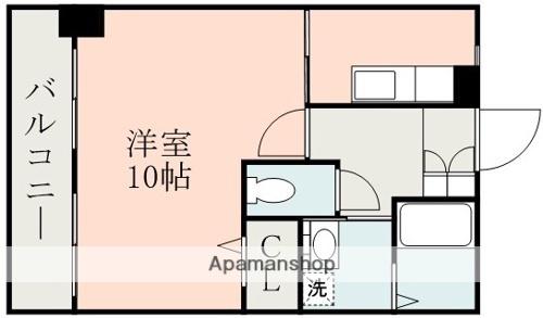 NICEマンションST九品寺(ワンルーム/4階)の間取り写真