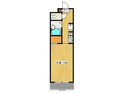 モンパレ県立大前(ワンルーム/1階)の間取り写真