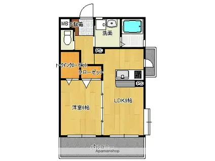 エステートHAKUZAN(1LDK/6階)の間取り写真