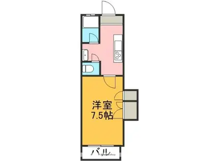 ラフォーレ13番館(1K/1階)の間取り写真