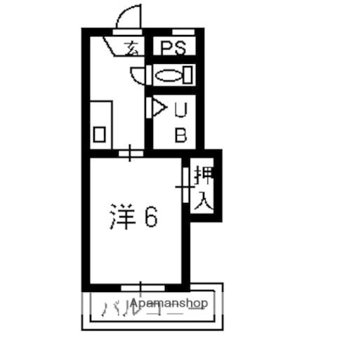 シャトレ若葉(1K/1階)の間取り写真