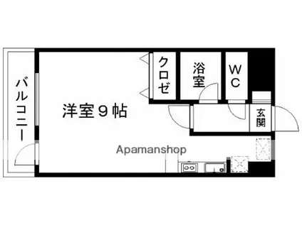 サンホワイト新町(ワンルーム/3階)の間取り写真