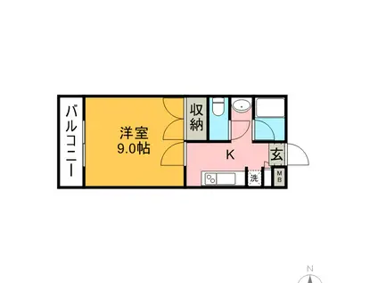 グランピア水上(1K/2階)の間取り写真