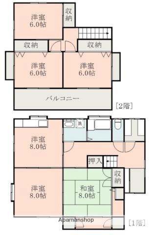 豊肥本線 光の森駅 徒歩18分 2階建 築35年(5DK)の間取り写真