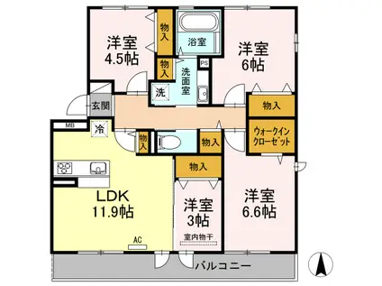 ロンジェヴィテ(4LDK/2階)の間取り写真