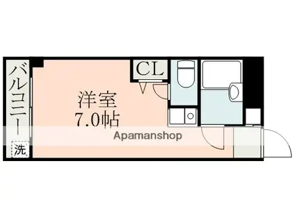 コスモ館(ワンルーム/1階)の間取り写真