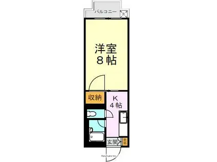 グロリア東海ハイツ(1K/1階)の間取り写真