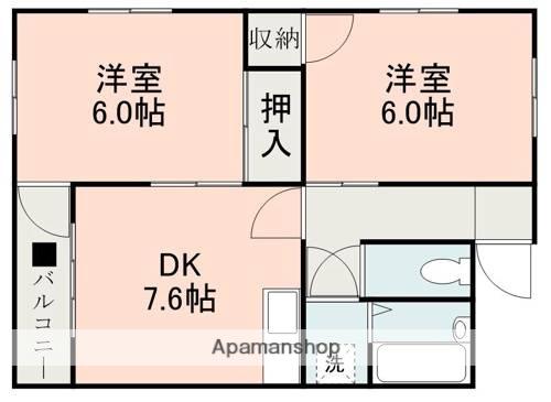 レジデンス藤竹(2DK/3階)の間取り写真