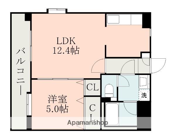 キャッスル宮の前(1LDK/3階)の間取り写真
