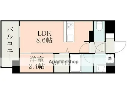 ラ・シック新町(1LDK/5階)の間取り写真
