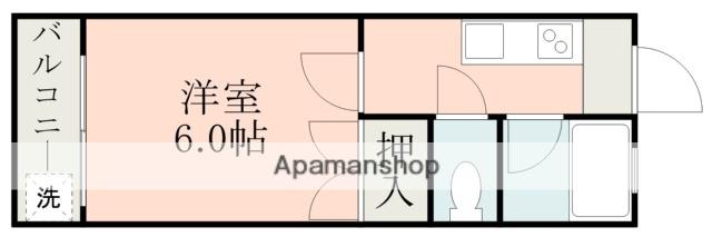 レジデンス渡鹿 A棟(1K/2階)の間取り写真