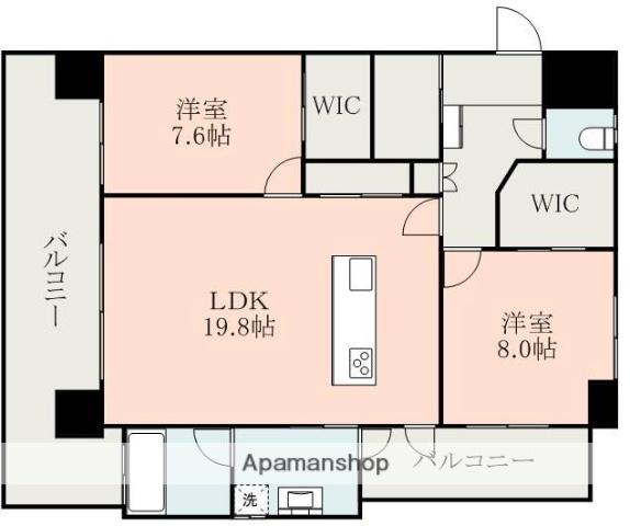 VARI KIKUYOU(2LDK/7階)の間取り写真
