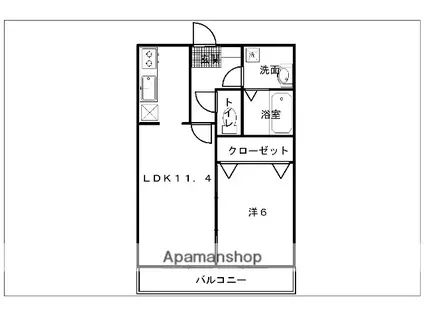 マンショングランドールⅡ(1LDK/3階)の間取り写真