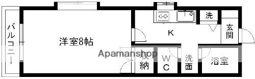 ベック12番館(1K/3階)の間取り写真