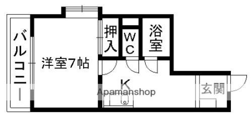 B-FLAT北千反畑(1K/1階)の間取り写真