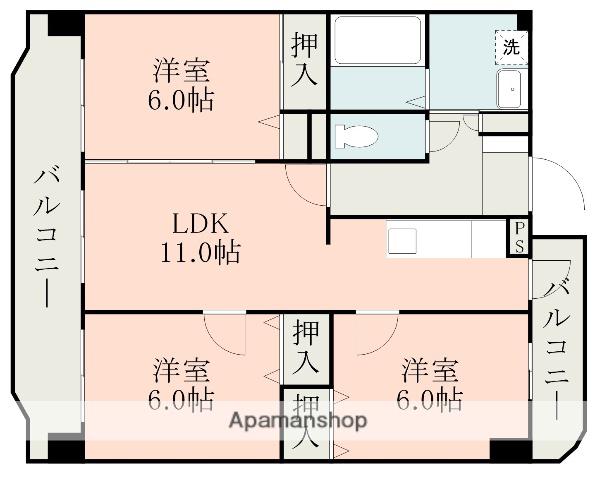 ルアールハイツ(3LDK/3階)の間取り写真
