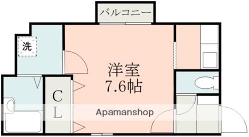 ベルメゾン(ワンルーム/2階)の間取り写真