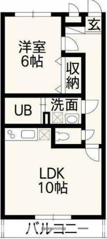 レオマンション(1LDK/2階)の間取り写真