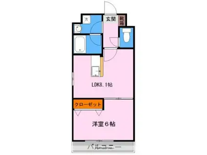 PLACE水前寺(1LDK/3階)の間取り写真