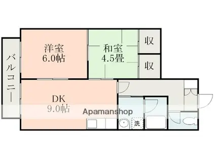 メゾンビスタ(2DK/3階)の間取り写真