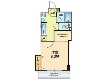 グローリーハイム(1K/2階)の間取り写真