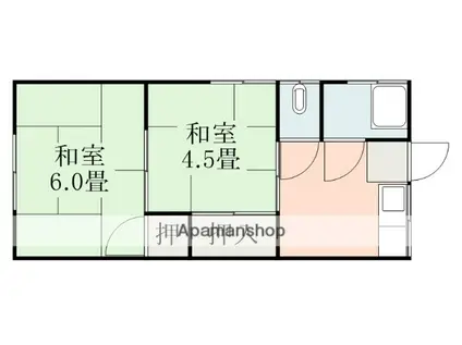 江河アパート(2K/1階)の間取り写真