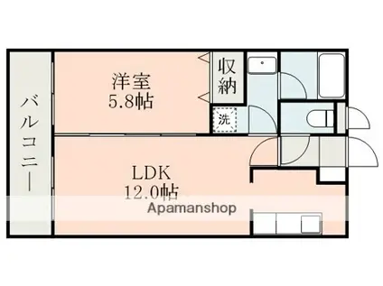 エスパシオ琴平Ⅲ(1LDK/4階)の間取り写真