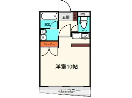 ウッズ岡崎(ワンルーム/4階)の間取り写真