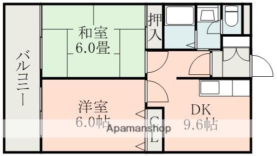 サンシャイン33(2DK/3階)の間取り写真