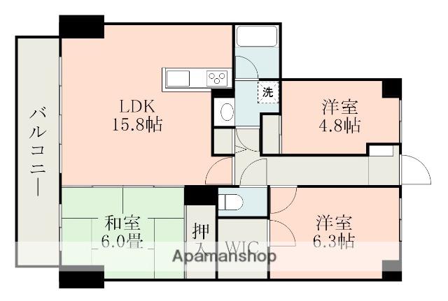 トーカンマンション新大江(3LDK/5階)の間取り写真