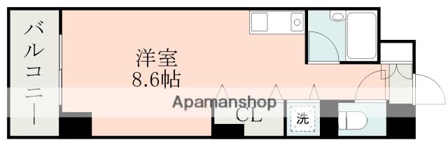 MRRくまもとRESIDENCE(ワンルーム/9階)の間取り写真