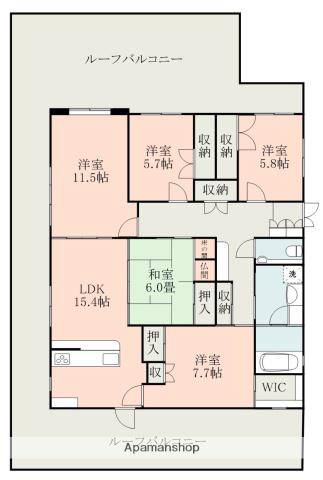 ベルグランデ国府(5LDK/7階)の間取り写真