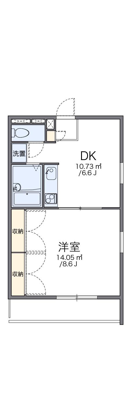 レオパレスはませんA(1DK/2階)の間取り写真
