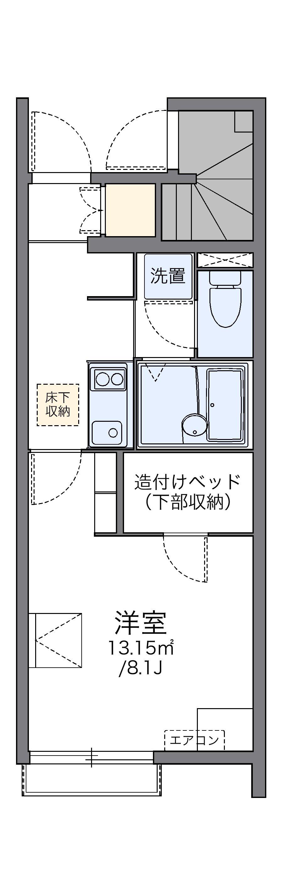 レオネクスト下代エスティⅡ(1K/1階)の間取り写真