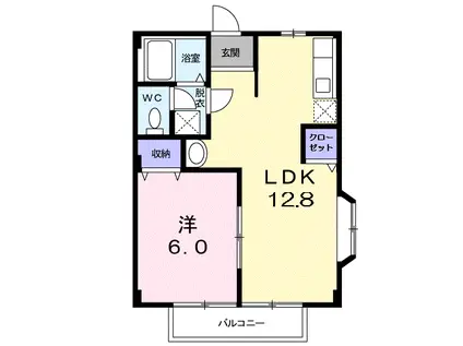 マウンテンハイツ(1LDK/2階)の間取り写真