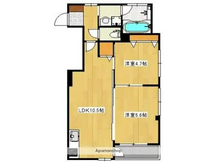 アヴェニール錦ヶ丘(2LDK/3階)の間取り写真