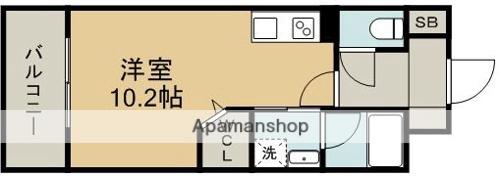 NEW ERA 水前寺(ワンルーム/6階)の間取り写真