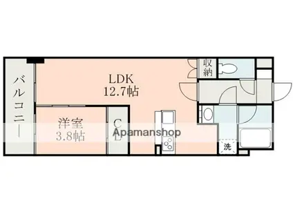 ニューリバー萩原(1LDK/5階)の間取り写真