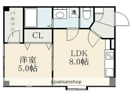 VENUS COURT(1LDK/3階)の間取り写真